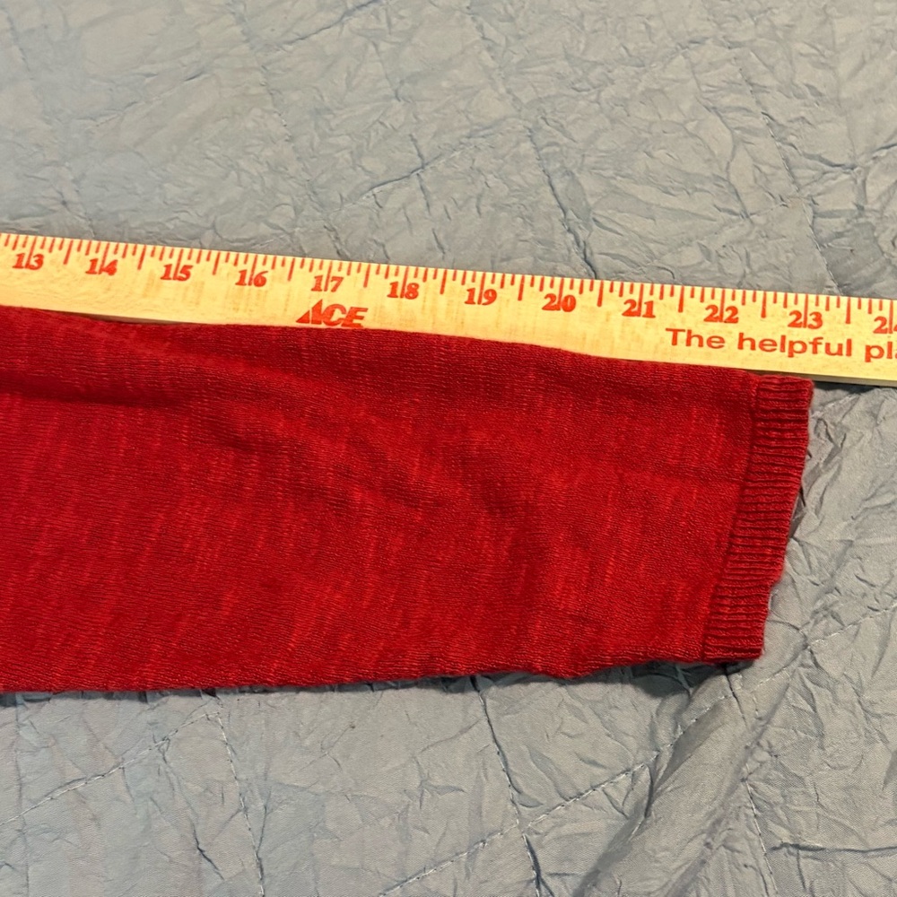 Eileen Fisher Linen Cotton Red Open Cardigan - Size XL Organic Cranberry Red - Picture 8 of 9